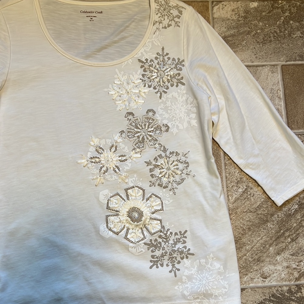 Coldwater Creek 3/4 sleeve tee - Picture 2 of 5